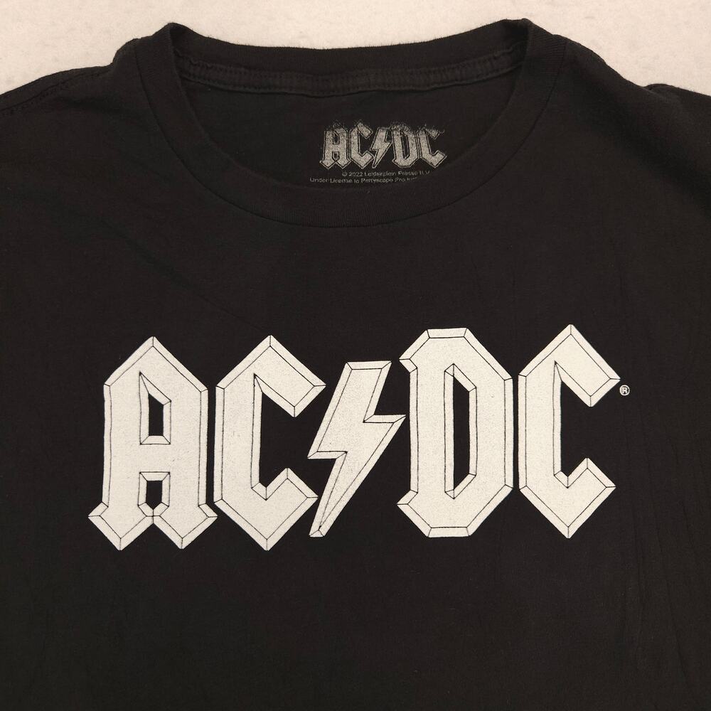 ACDC Band Crew Neck Short Sleeve T Shirt Mens Size Extra Large XL Black White